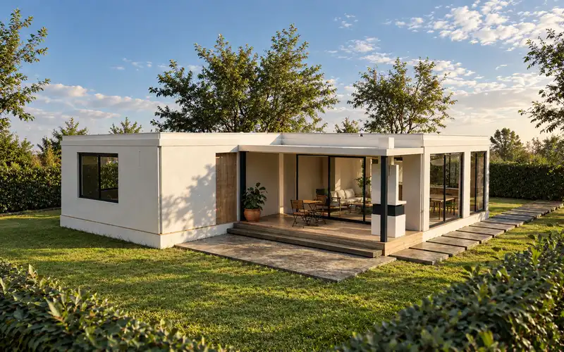 Casa en L · hero · Imagen ilustrativa generada con IA a partir del render