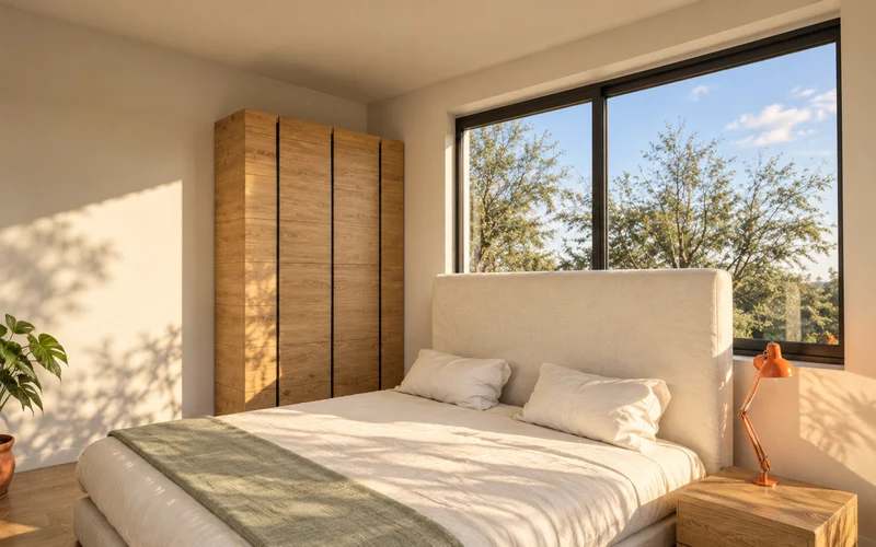 Cubo de dos plantas · bedroom · Imagen ilustrativa generada con IA a partir del render