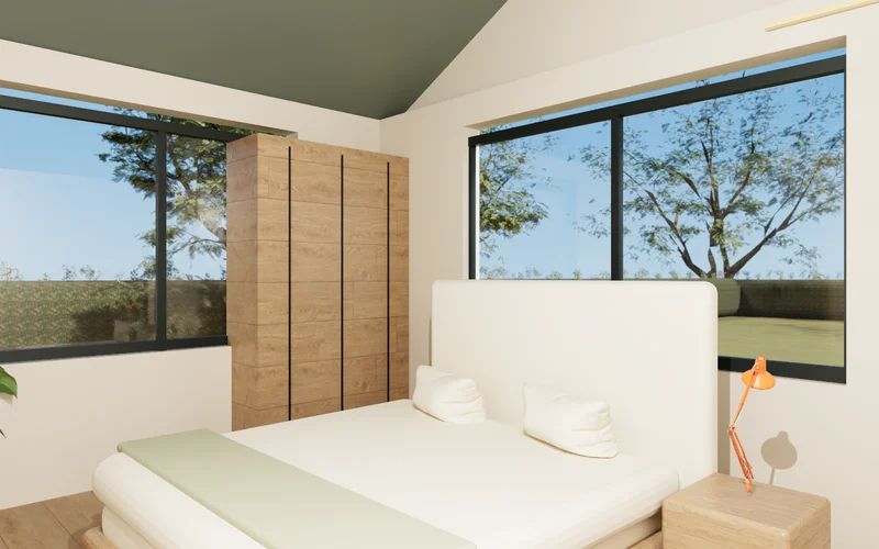 Dos aguas: dormitorio, variante de 2 dormitorios