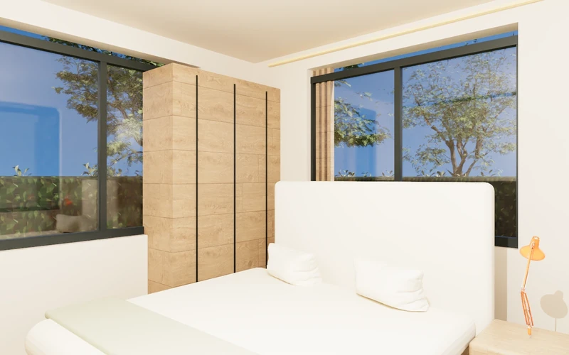 Patio norte: dormitorio, variante de 2 dormitorios