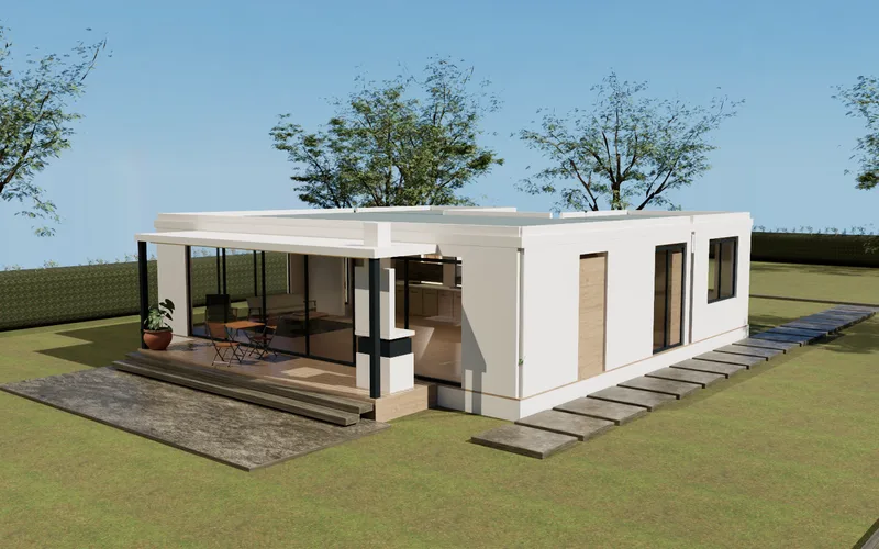 Patio norte · vista exterior conceptual